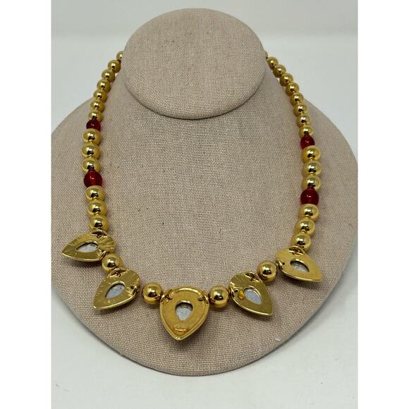 Vintage Napier Red Ruby Lucite Jewels of India Moghul - Picture 6 of 13